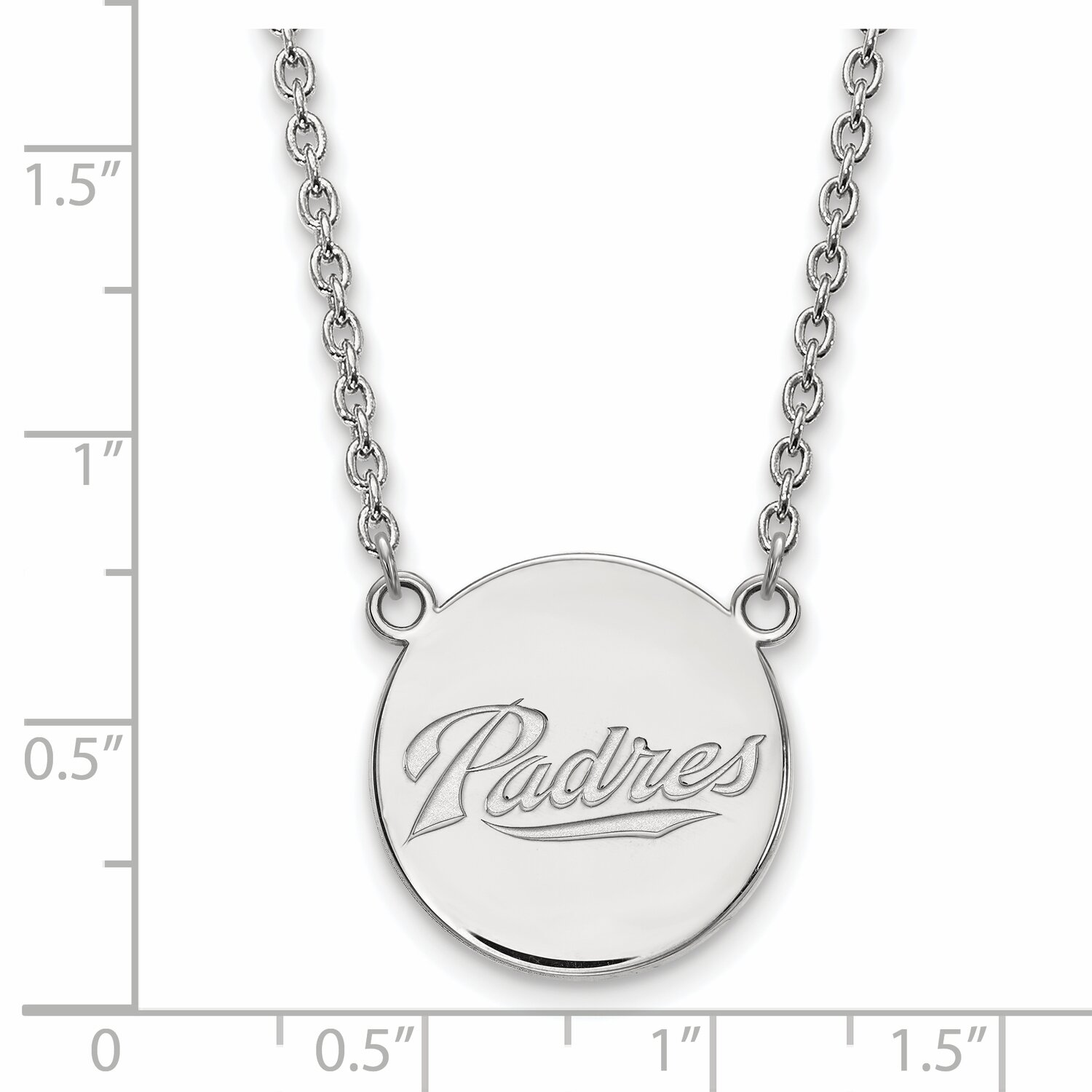 San Diego Padres Large Disc Pendant Sterling Silver SS030PAD-18, MPN: SS030PAD-18, 886774630137