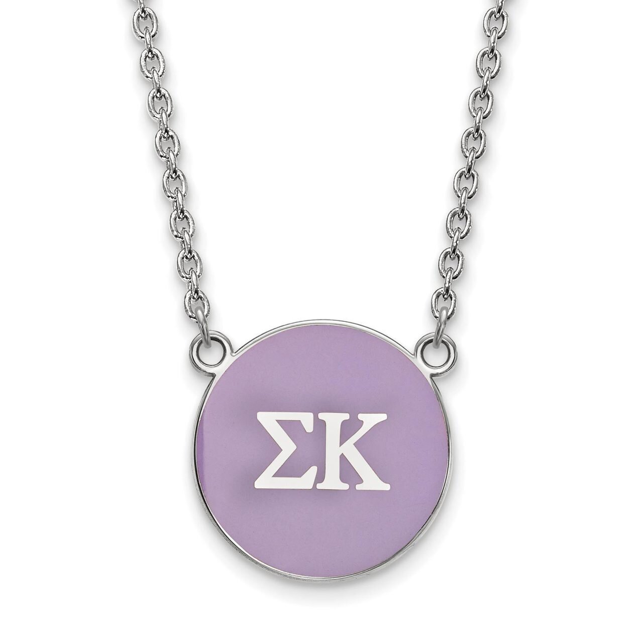 Sigma Kappa Small Enameled Pendant with 18 Inch Chain Sterling Silver SS030SKP-18, MPN: SS030SKP-18…
