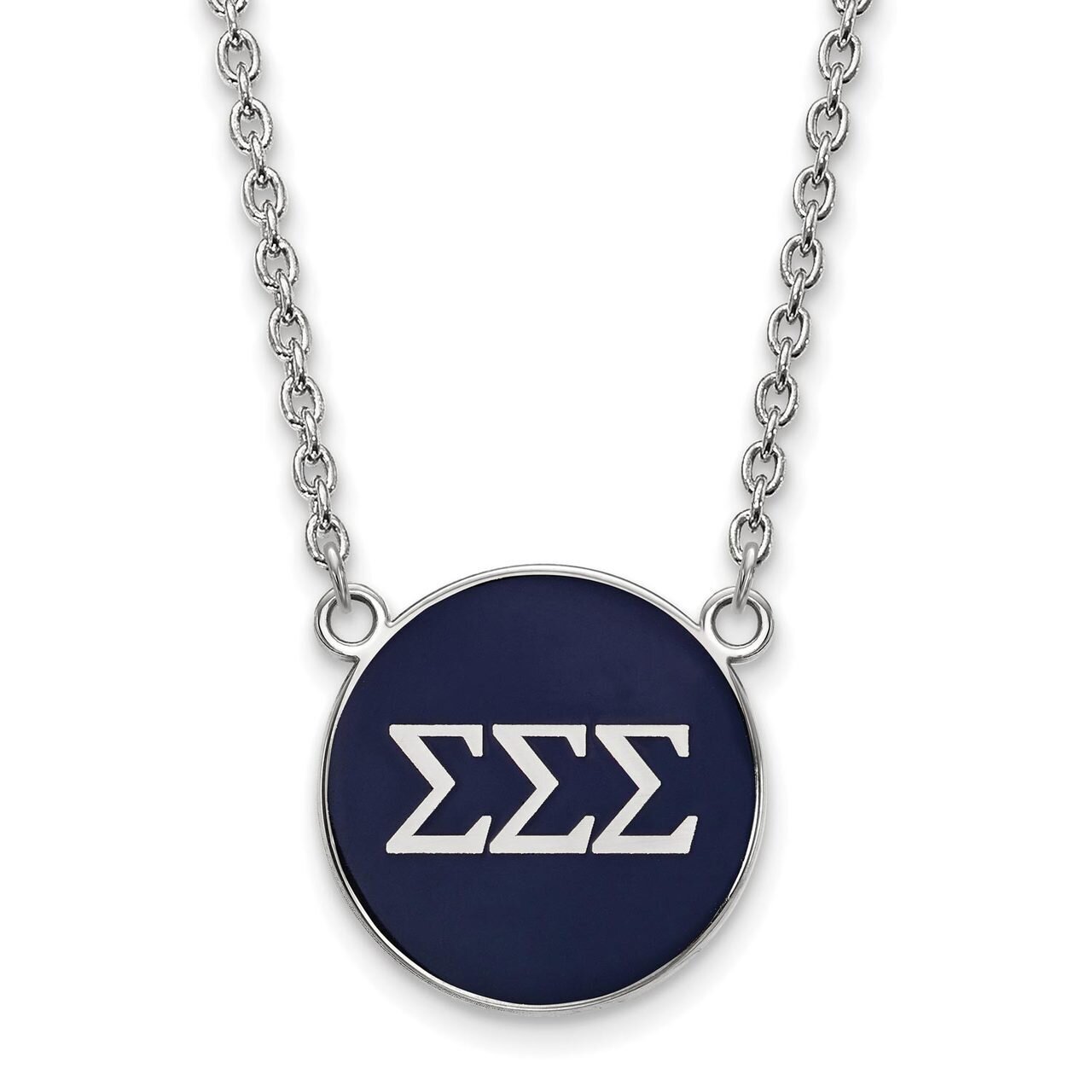 Sigma Sigma Sigma Small Enameled Pendant with 18 Inch Chain Sterling Silver SS030SSS-18, MPN: SS030…