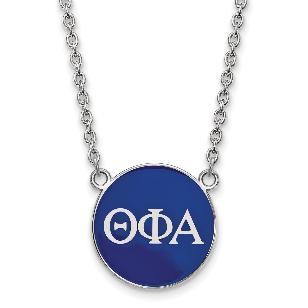 Theta Phi Alpha Small Enameled Pendant with 18 Inch Chain Sterling Silver SS030TPA-18
