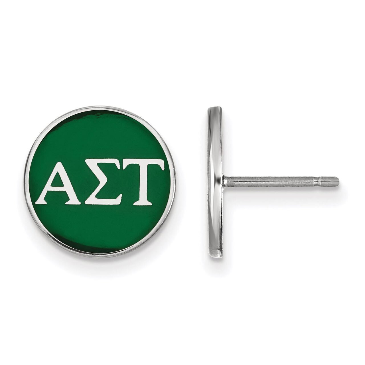 Alpha Sigma Tau Enameled Post Earrings Sterling Silver SS031ALS, MPN: SS031ALS, 886774606033