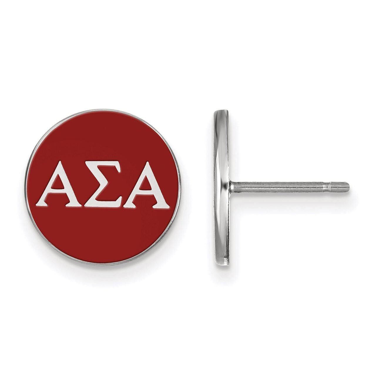 Alpha Sigma Alpha Enameled Post Earrings Sterling Silver SS031ASI, MPN: SS031ASI, 886774606064
