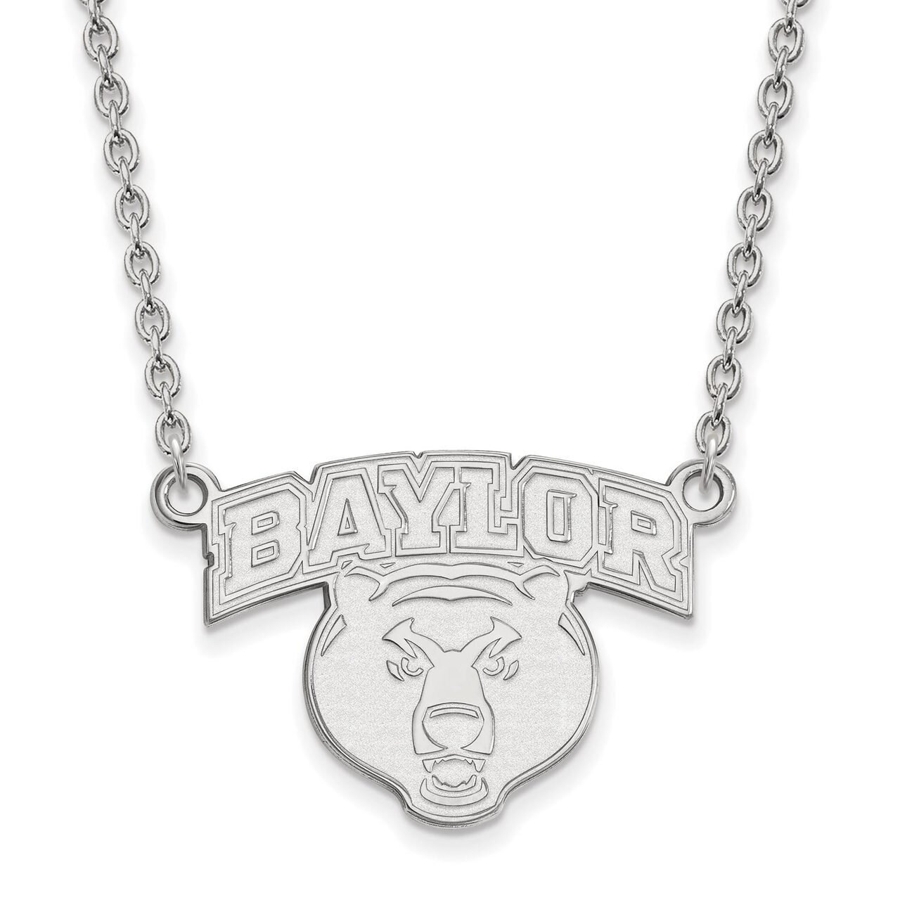 Baylor University Large Pendant with Necklace Sterling Silver SS031BU-18
