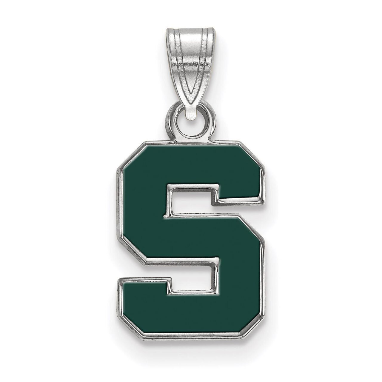 Michigan State University Small Enamel Pendant Sterling Silver SS031MIS, MPN: SS031MIS, 886774690346