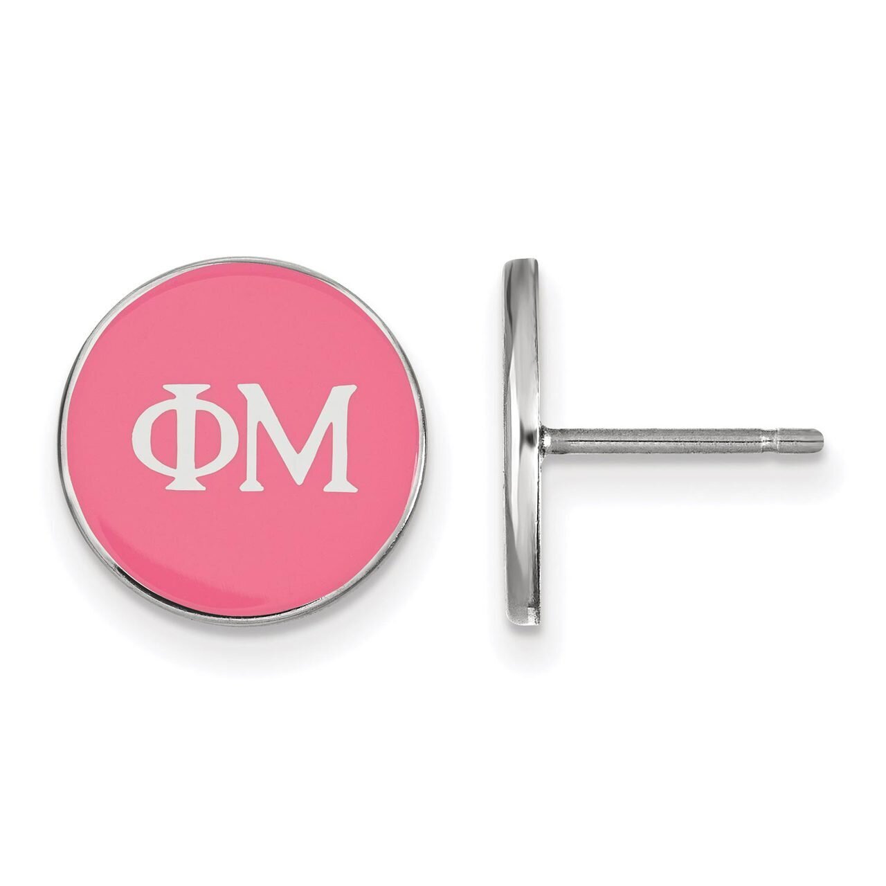 Phi Mu Enameled Post Earrings Sterling Silver SS031PHM, MPN: SS031PHM, 886774606187