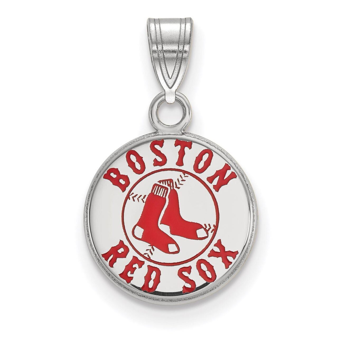 Boston Red Sox Small Enamel Pendant Sterling Silver SS031RSO