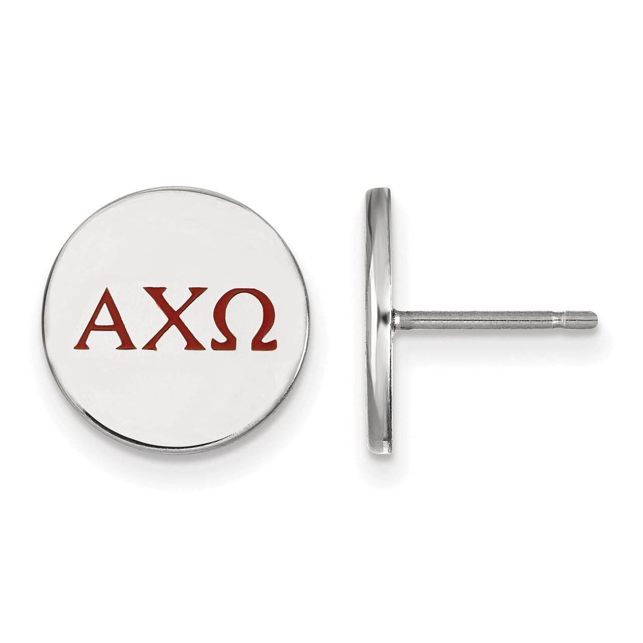 Alpha Chi Omega Enameled Post Earrings Sterling Silver SS032ACO, MPN: SS032ACO, 886774606248