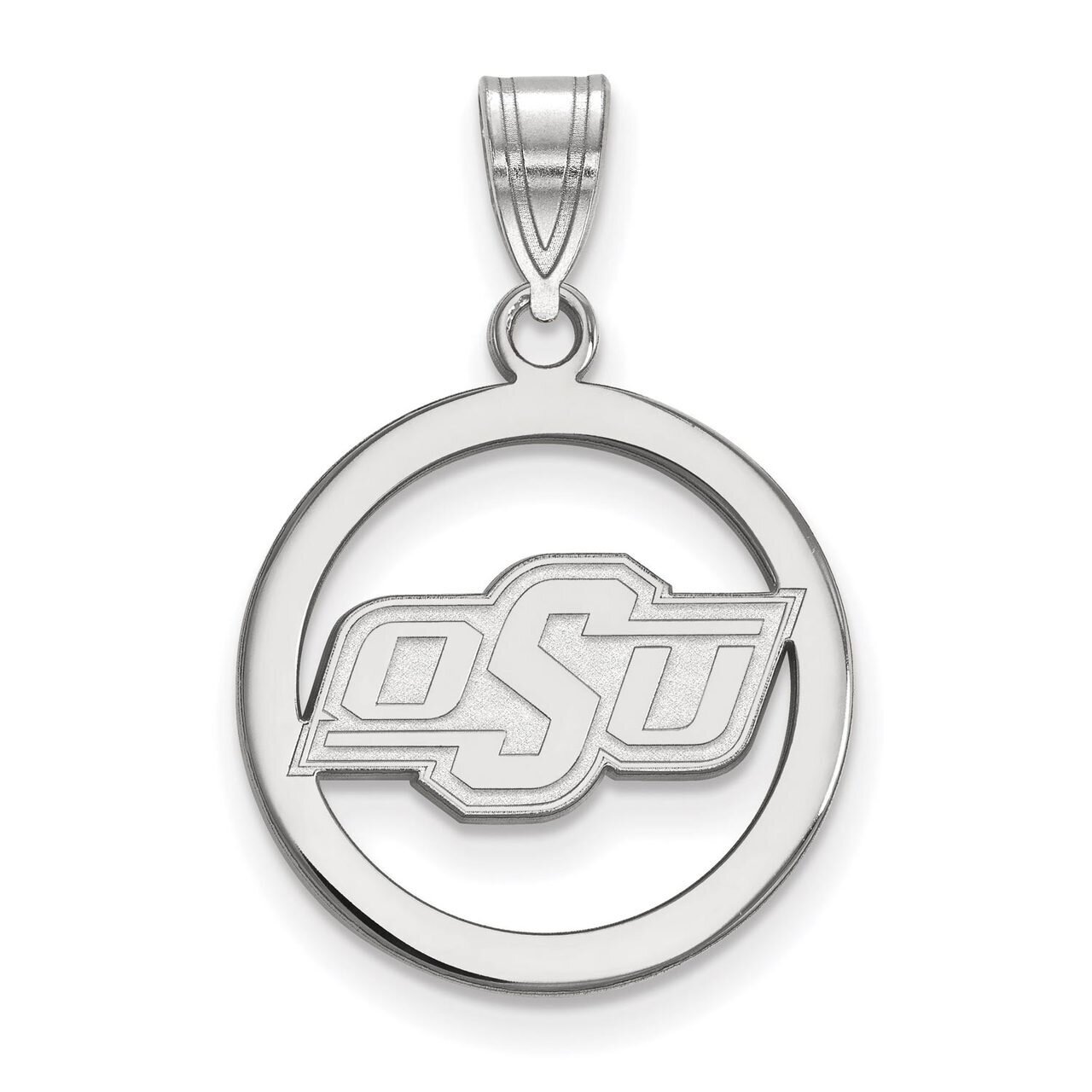 Oklahoma State University Sm Pendant in Circle Sterling Silver SS032OKS