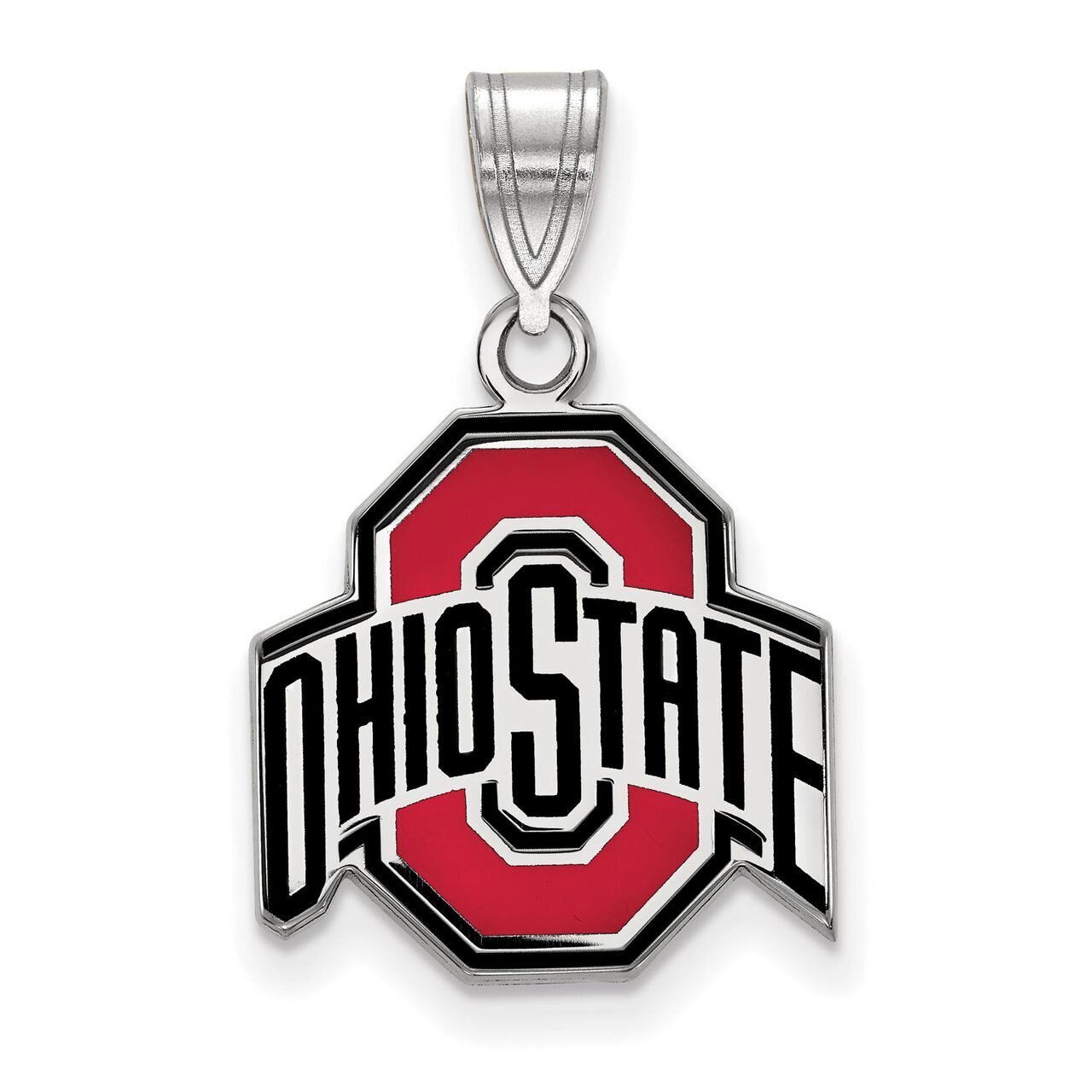 Ohio State University Medium Enamel Pendant Sterling Silver SS032OSU, MPN: SS032OSU, 886774693675