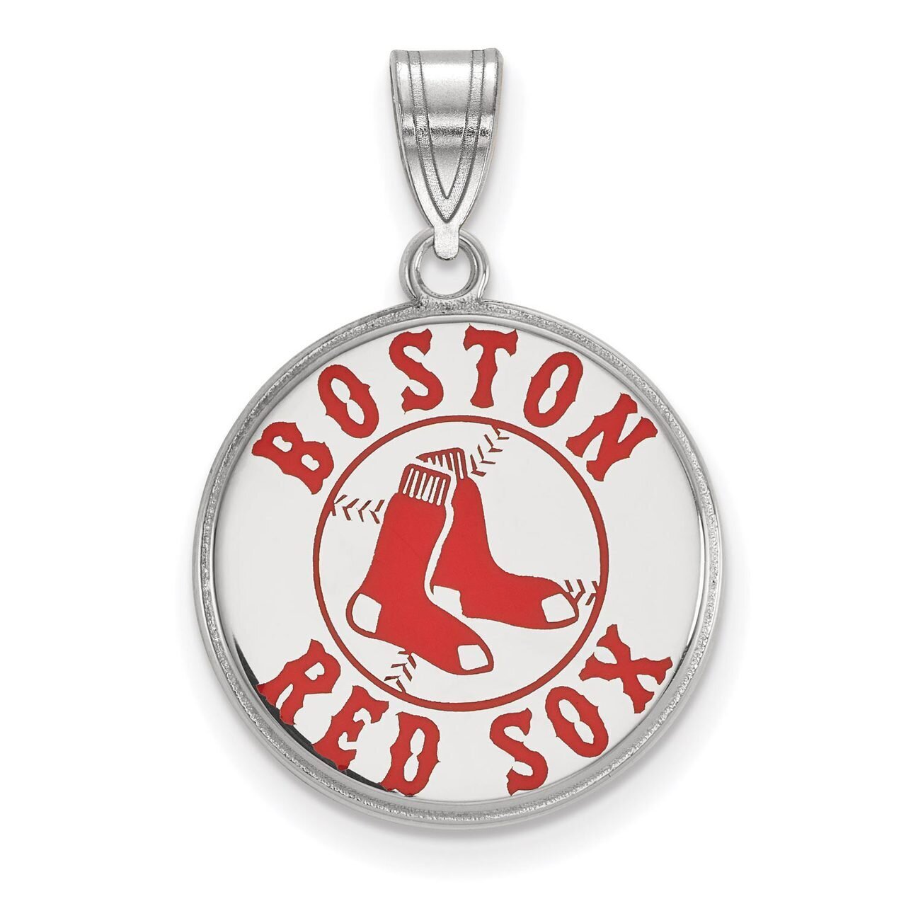 Boston Red Sox Large Enamel Pendant Sterling Silver SS032RSO