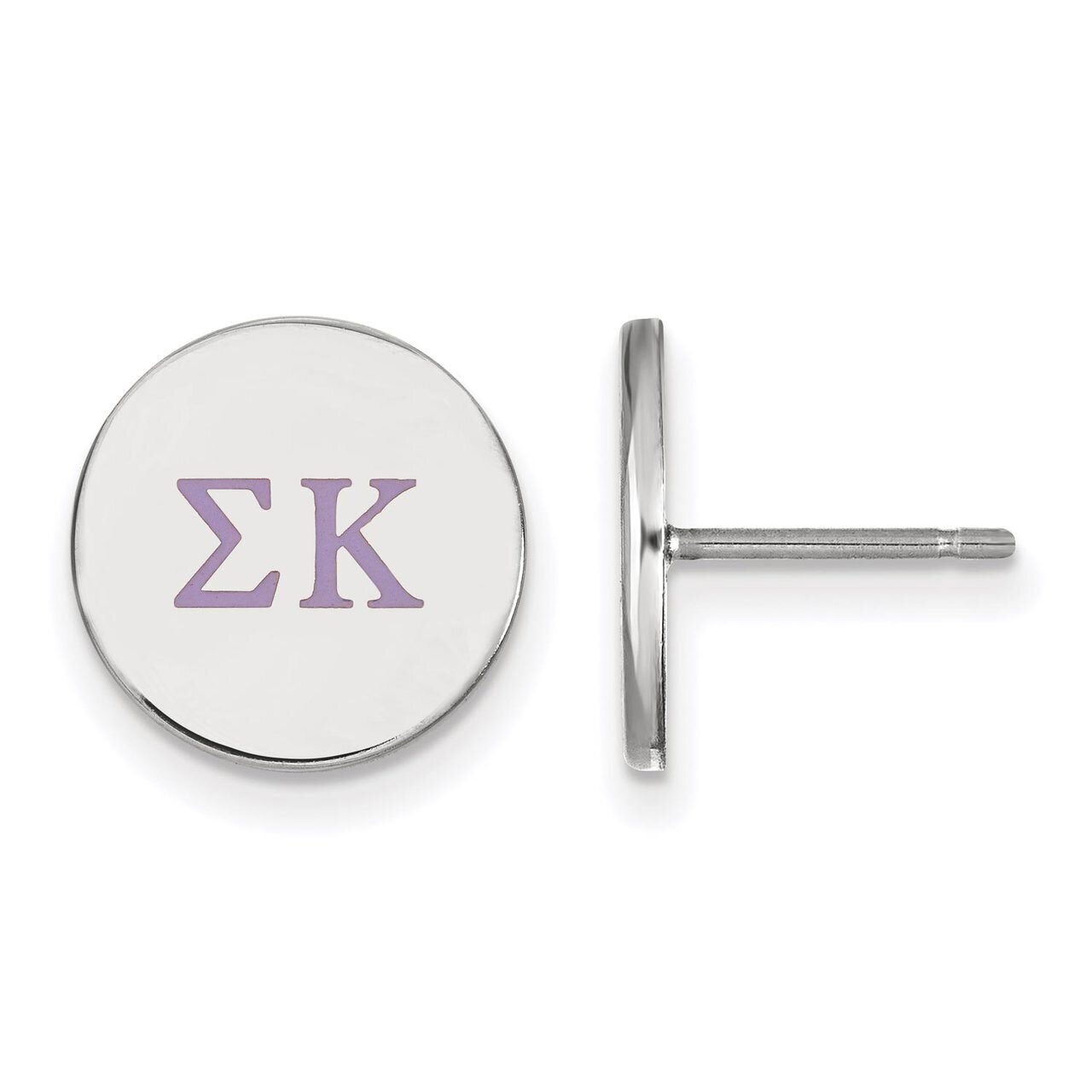 Sigma Kappa Enameled Post Earrings Sterling Silver SS032SKP, MPN: SS032SKP, 886774606460