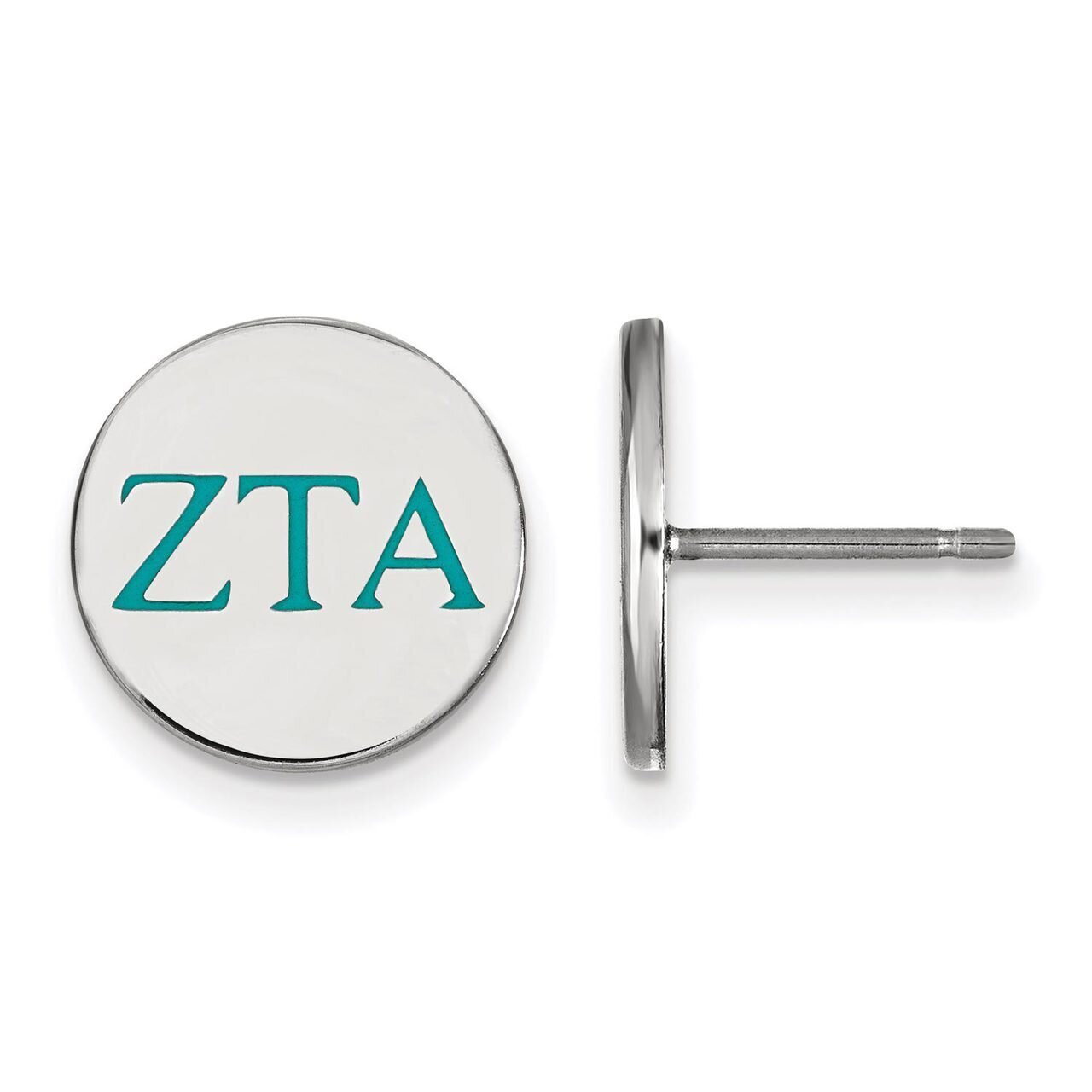 Zeta Tau Alpha Enameled Post Earrings Sterling Silver SS032ZTA