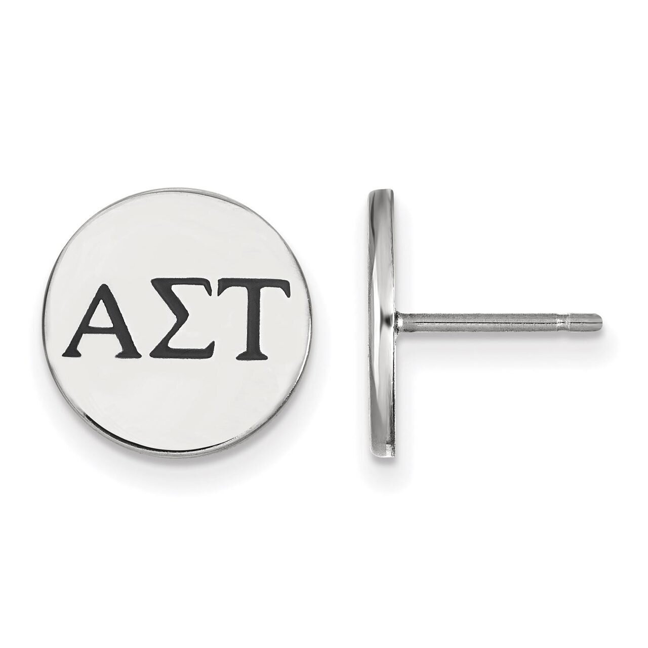 Alpha Sigma Tau Enameled Post Earrings Sterling Silver SS033ALS, MPN: SS033ALS, 886774606552