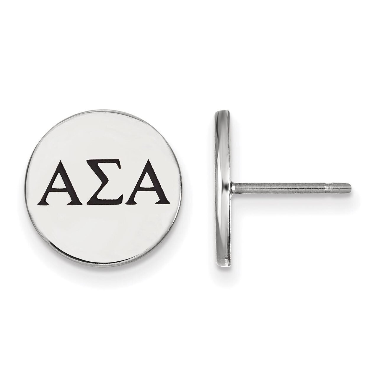 Alpha Sigma Alpha Enameled Post Earrings Sterling Silver SS033ASI, MPN: SS033ASI, 886774606583