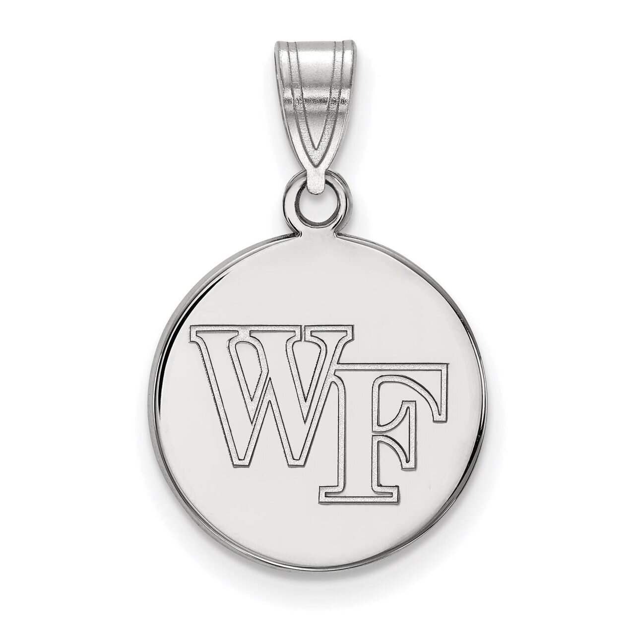Wake Forest University Medium Disc Pendant Sterling Silver SS033WFU