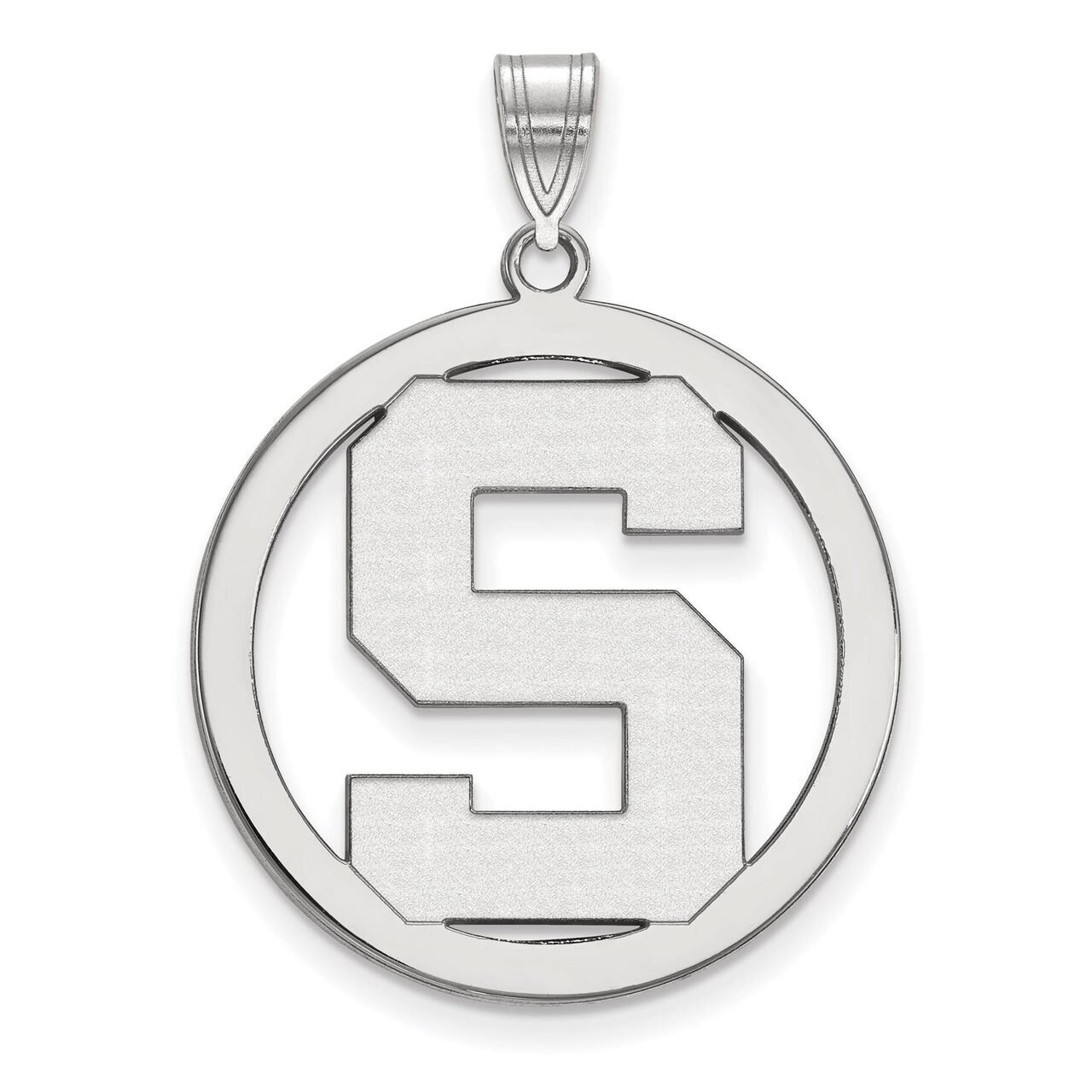 Michigan State University L Pendant in Circle Sterling Silver SS034MIS