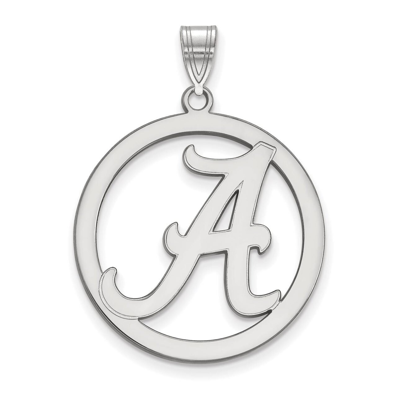 University of Alabama L Pendant in Circle Sterling Silver SS034UAL