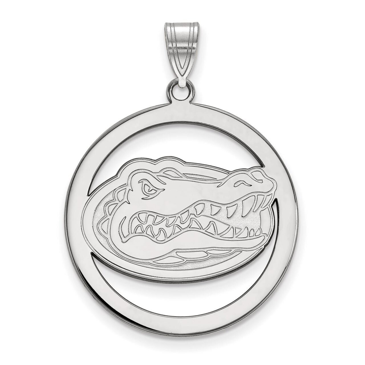University of Florida L Pendant in Circle Sterling Silver SS034UFL