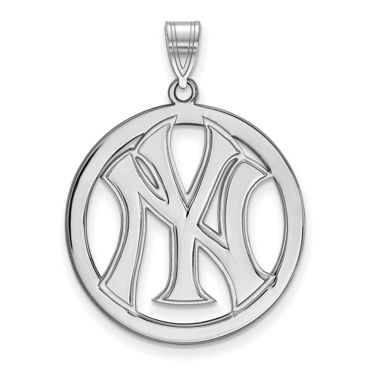 New York Yankees L Pendant in Circle Sterling Silver SS034YAN