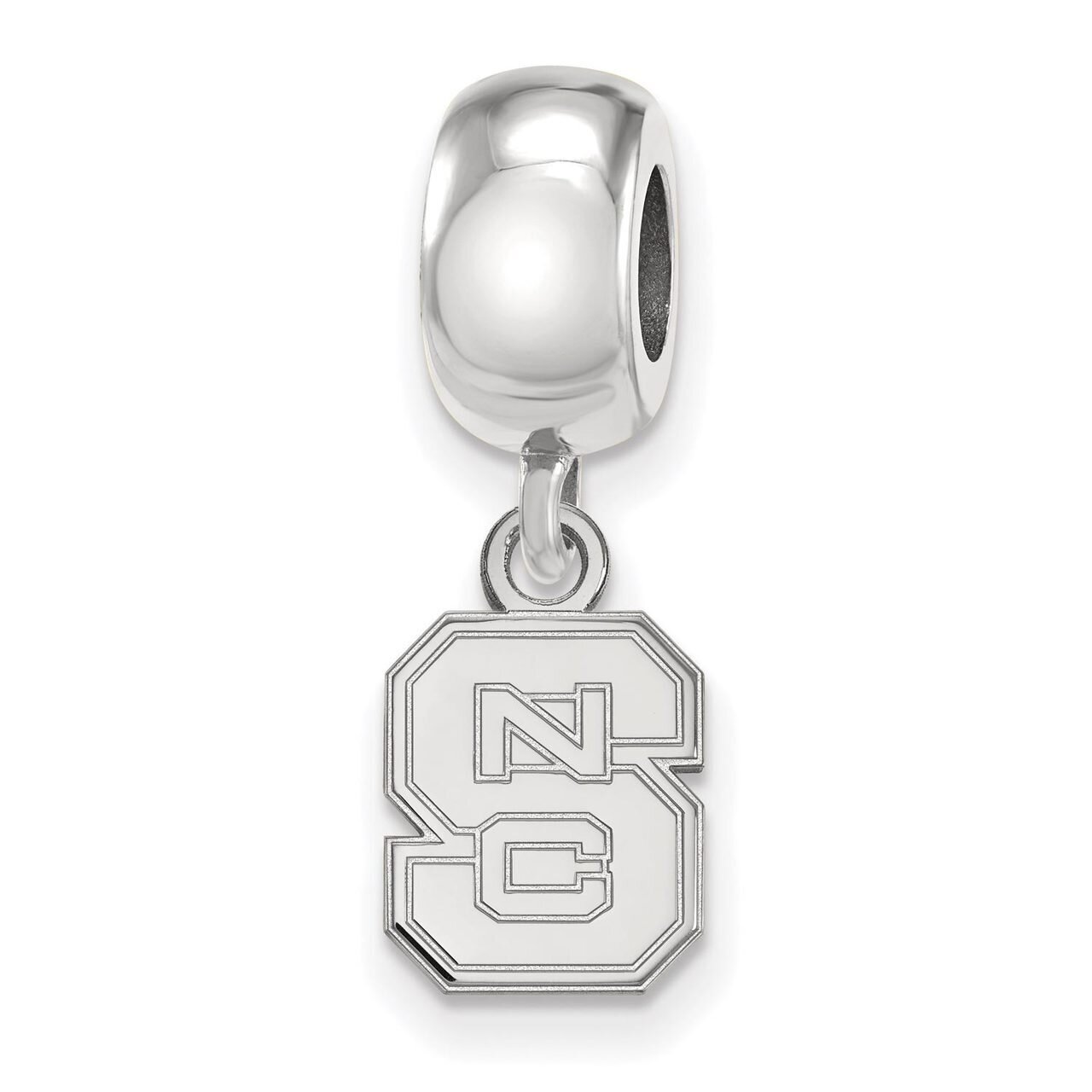 North Carolina State University Bead Charm Extra Small Dangle Sterling Silver SS035NCS