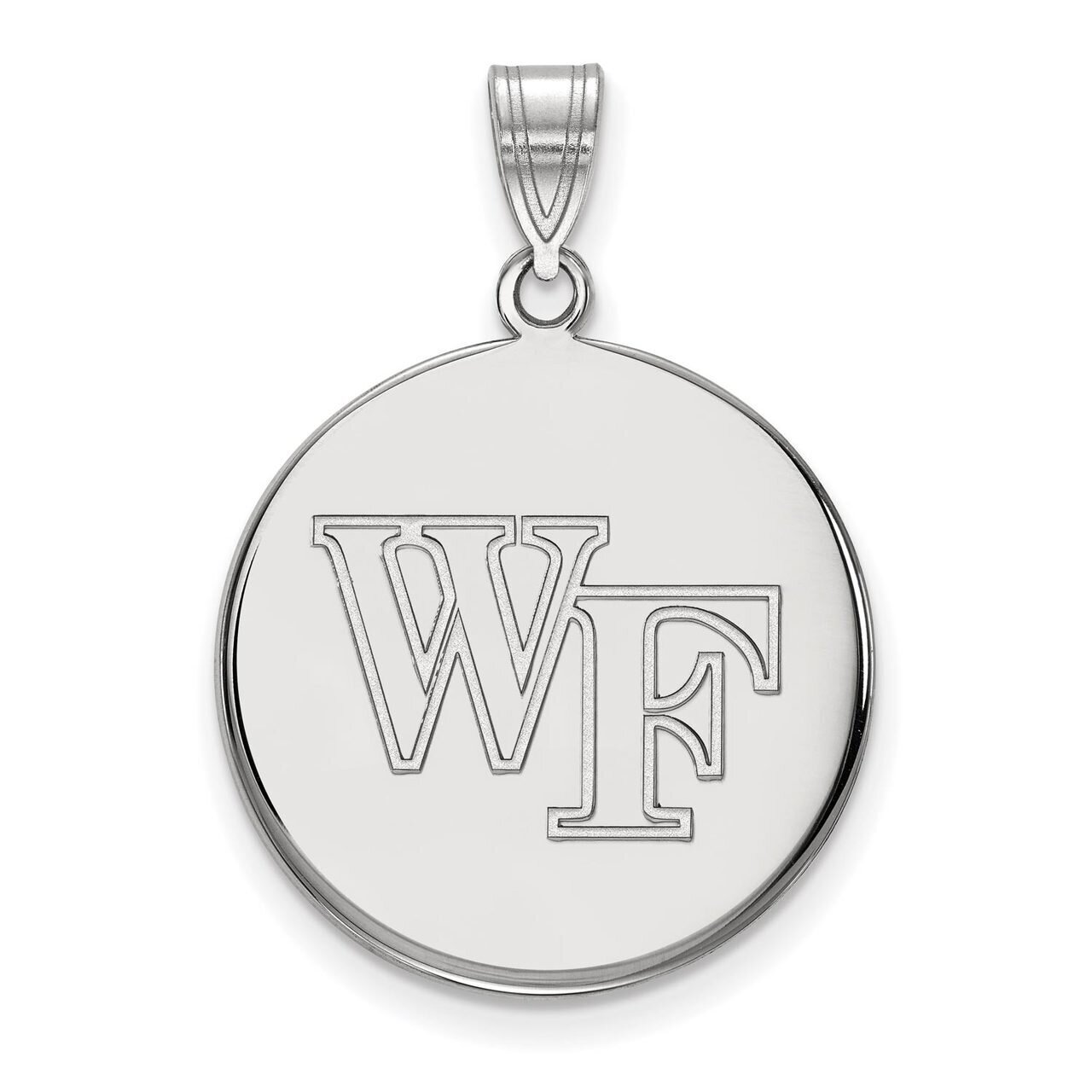 Wake Forest University Large Disc Pendant Sterling Silver SS035WFU