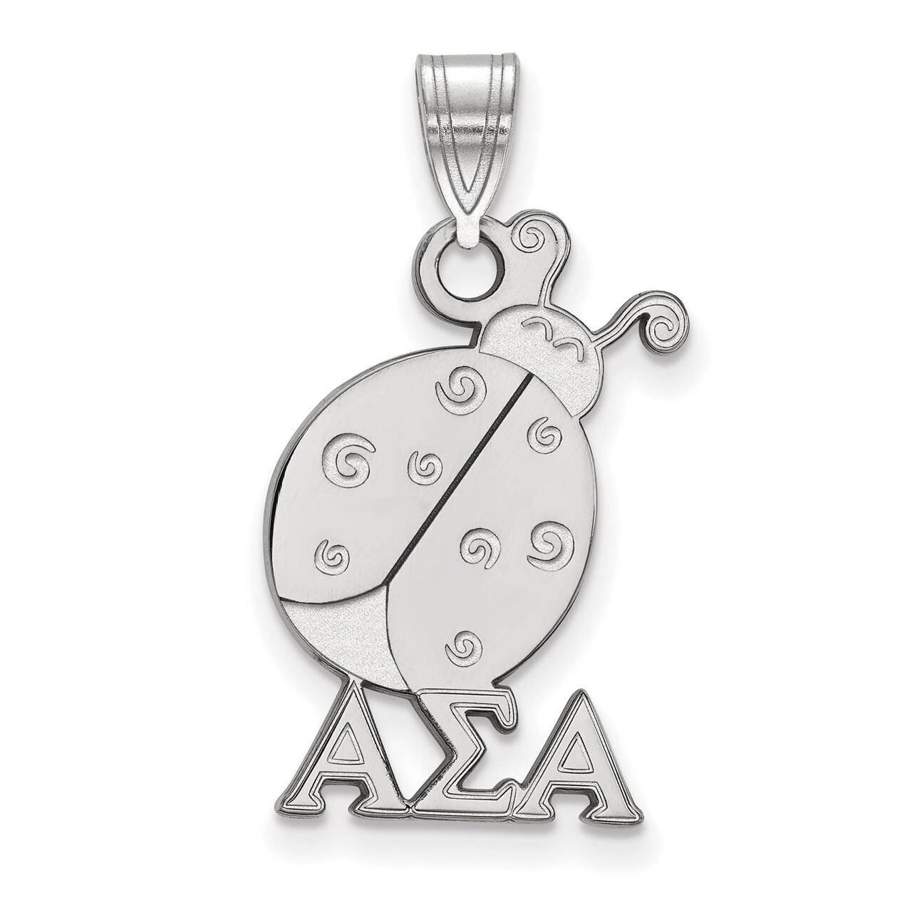 Alpha Sigma Alpha Medium Pendant Sterling Silver SS036ASI