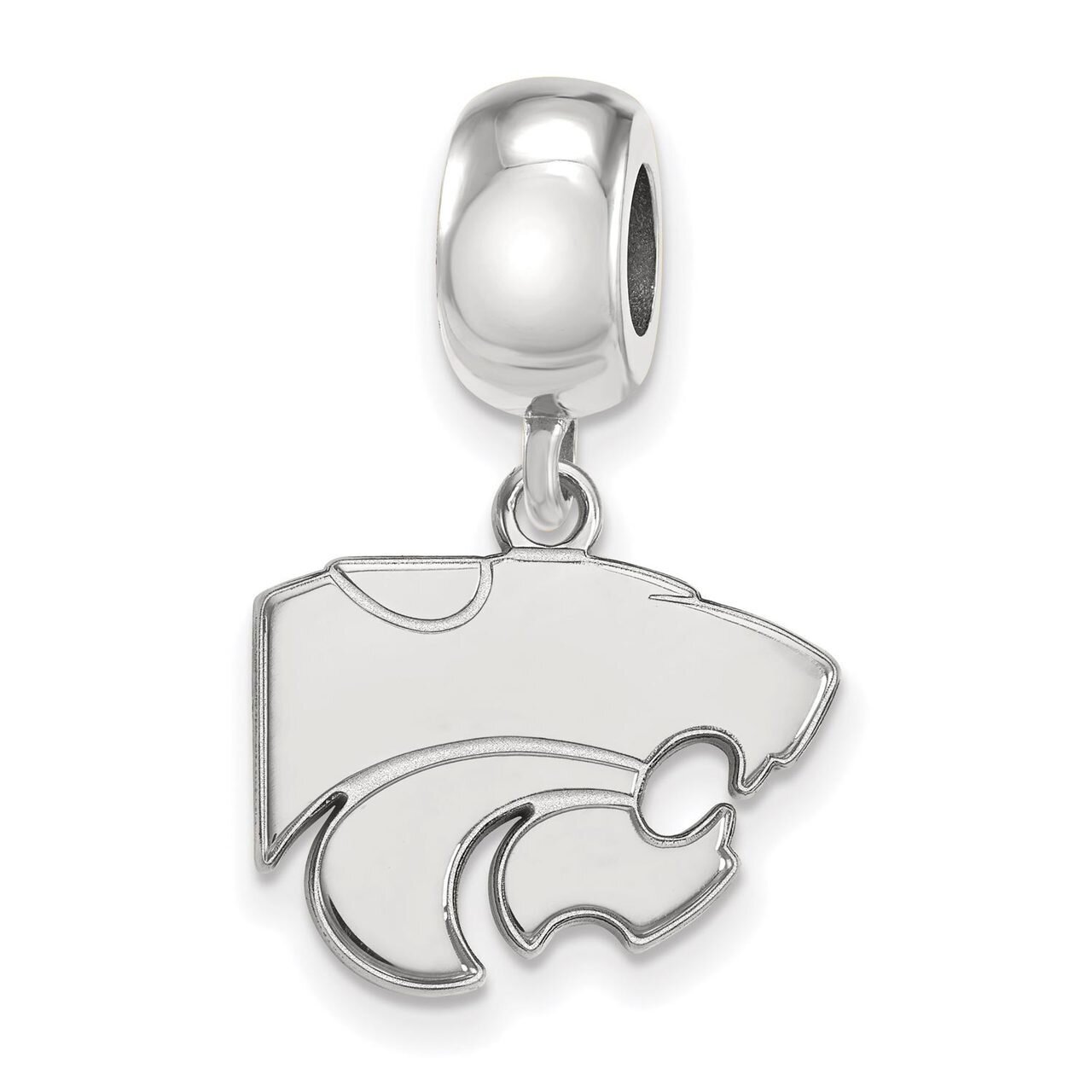 Kansas State University Bead Charm Small Dangle Sterling Silver SS036KSU