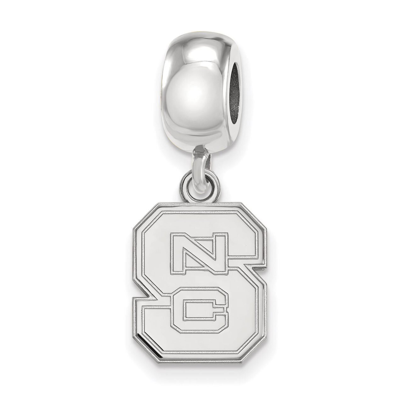 North Carolina State University Bead Charm Small Dangle Sterling Silver SS036NCS