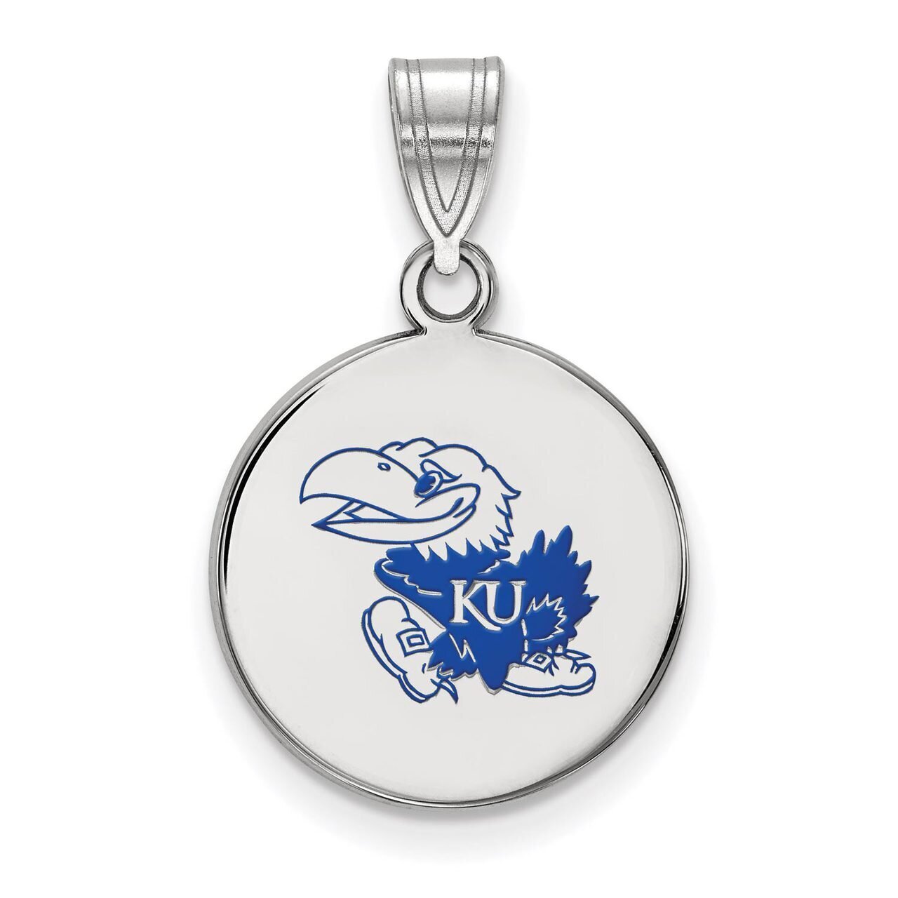 University of Kansas Medium Enamel Disc Pendant Sterling Silver SS036UKS, MPN: SS036UKS, 8867747088…
