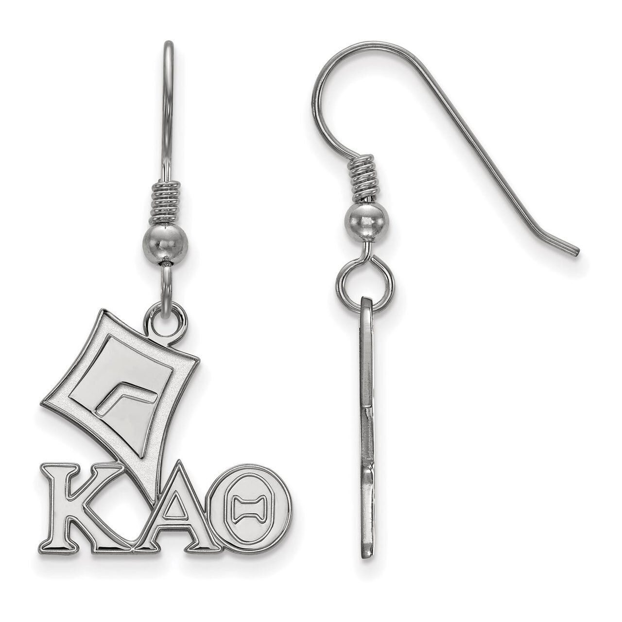 Kappa Alpha Theta Small Dangle Earrings Sterling Silver SS037KAT