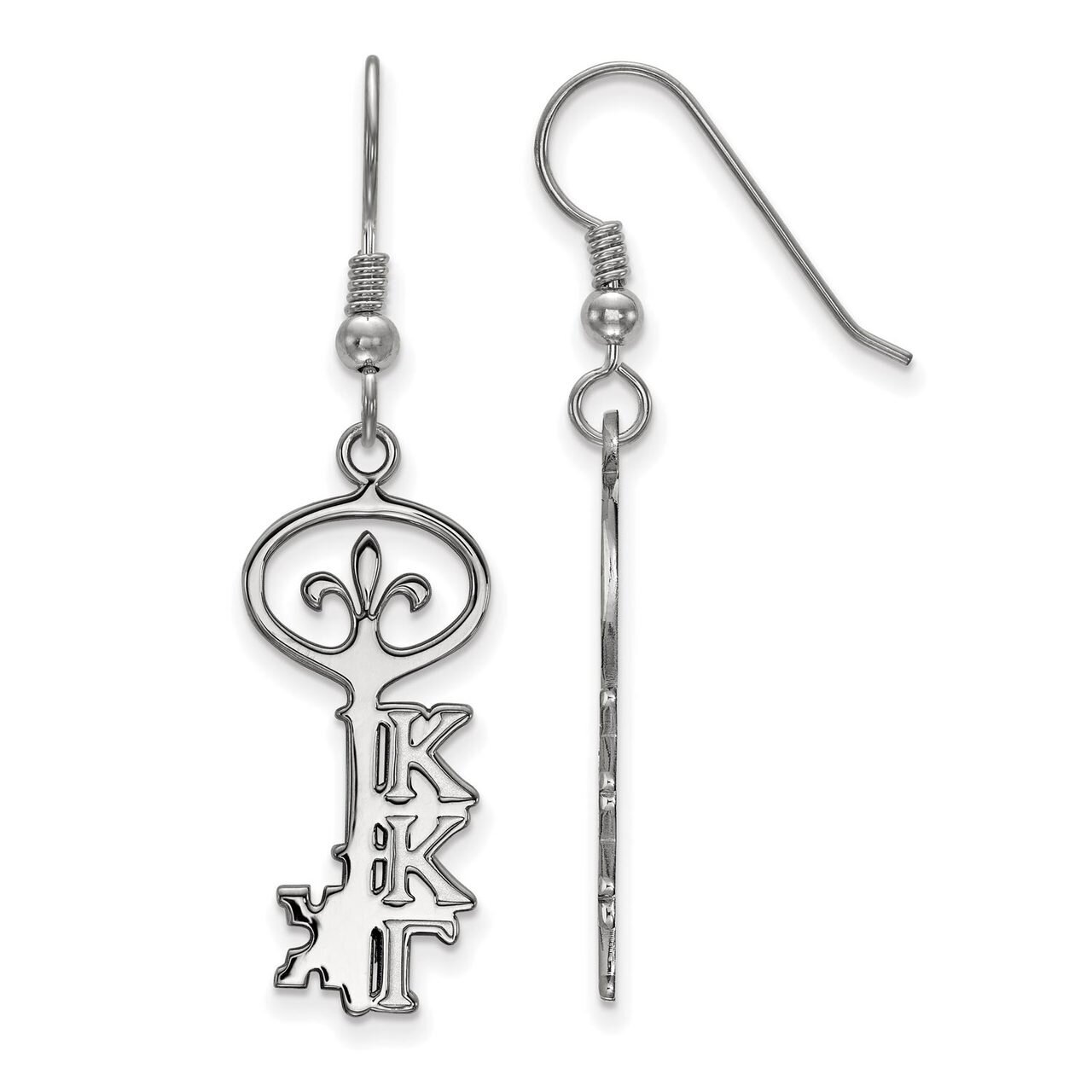 Kappa Kappa Gamma Small Dangle Earrings Sterling Silver SS037KKG