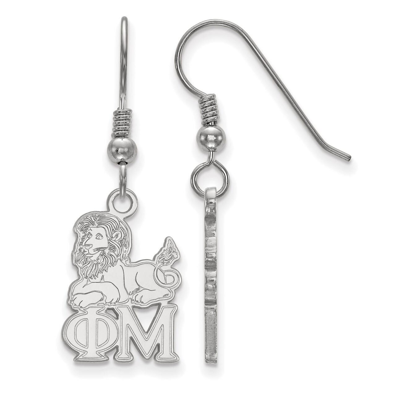 Phi Mu Small Dangle Earrings Sterling Silver SS037PHM, MPN: SS037PHM, 886774607740