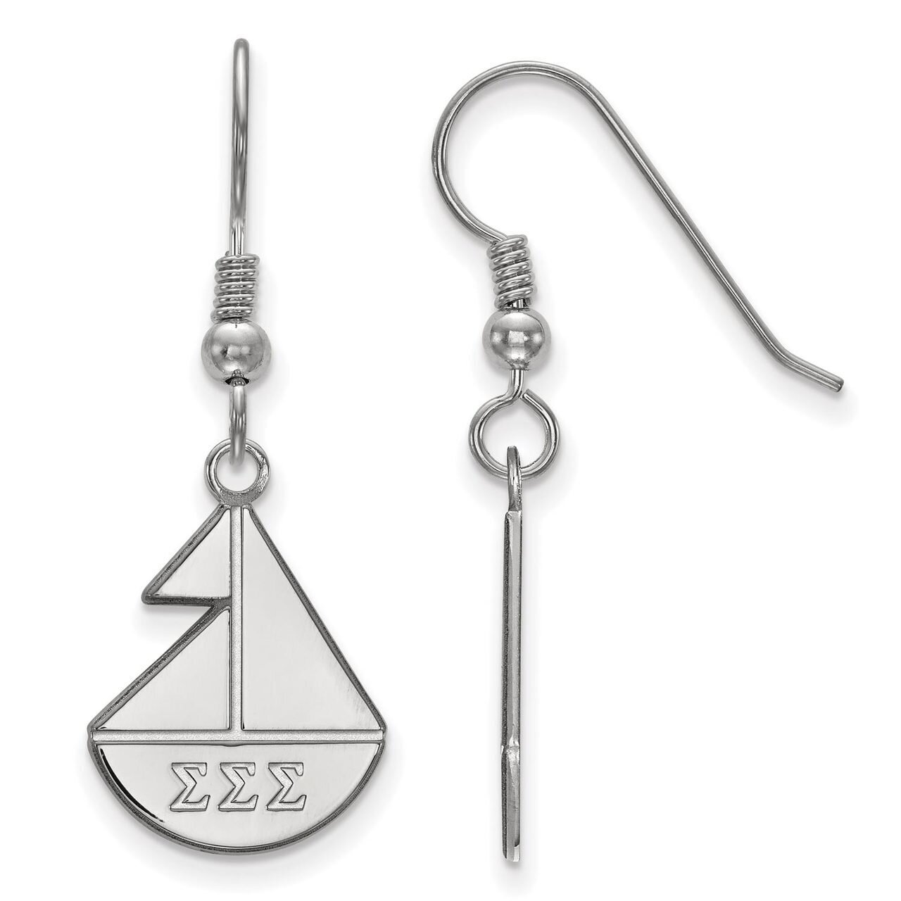 Sigma Sigma Sigma Small Dangle Earrings Sterling Silver SS037SSS