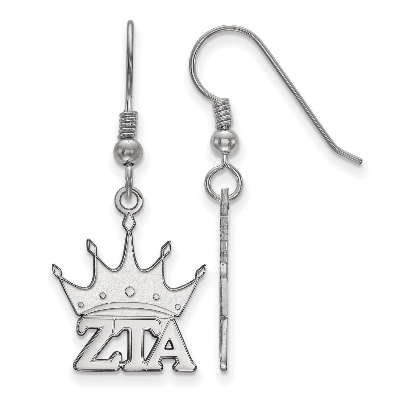 Zeta Tau Alpha Small Dangle Earrings Sterling Silver SS037ZTA, MPN: SS037ZTA, 886774607795