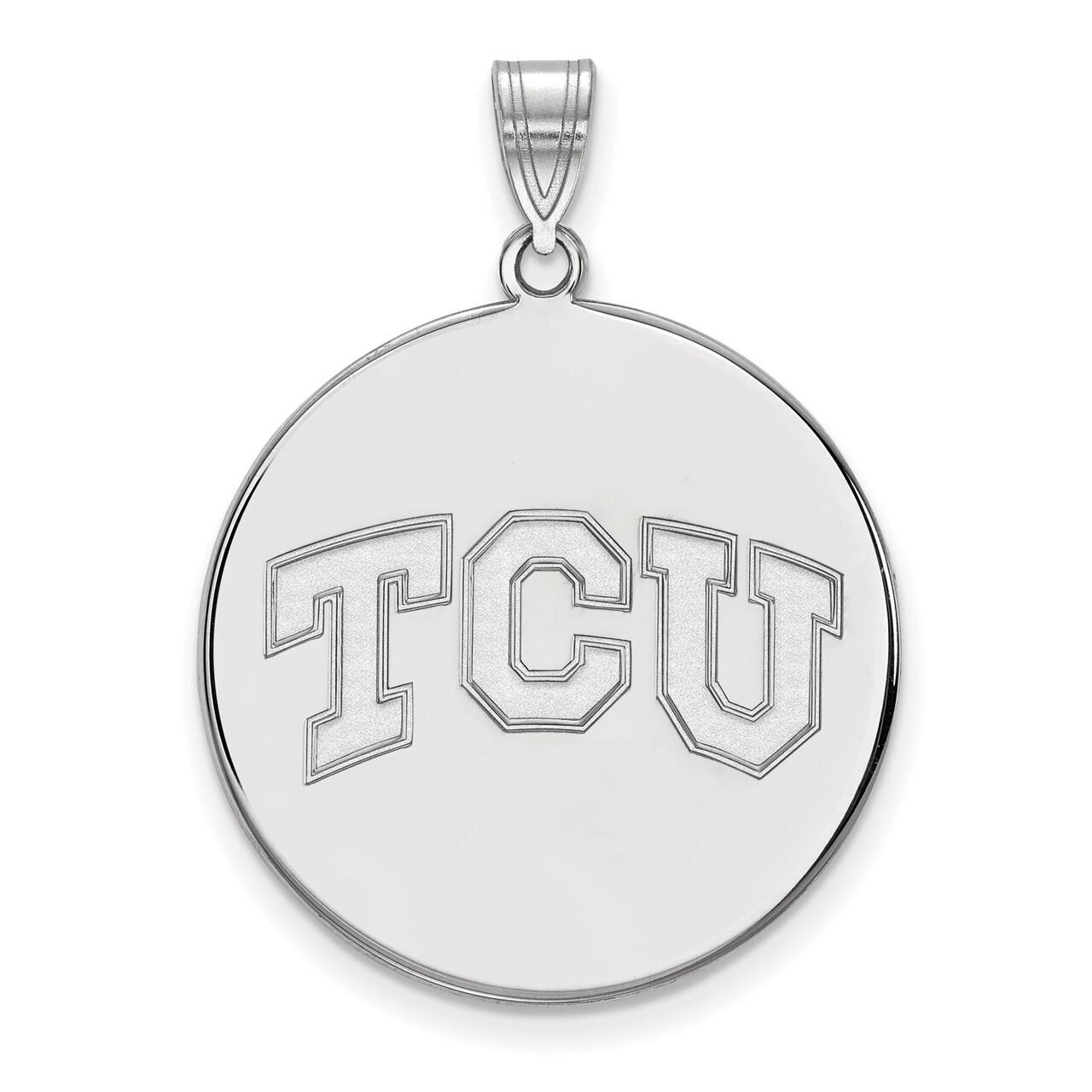 Texas Christian University Extra Large Disc Pendant Sterling Silver SS038TCU, MPN: SS038TCU, 886774…