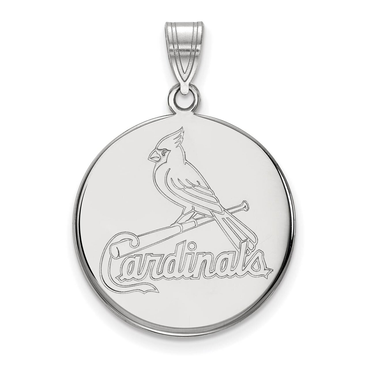 St. Louis Cardinals Large Disc Pendant Sterling Silver SS039CRD