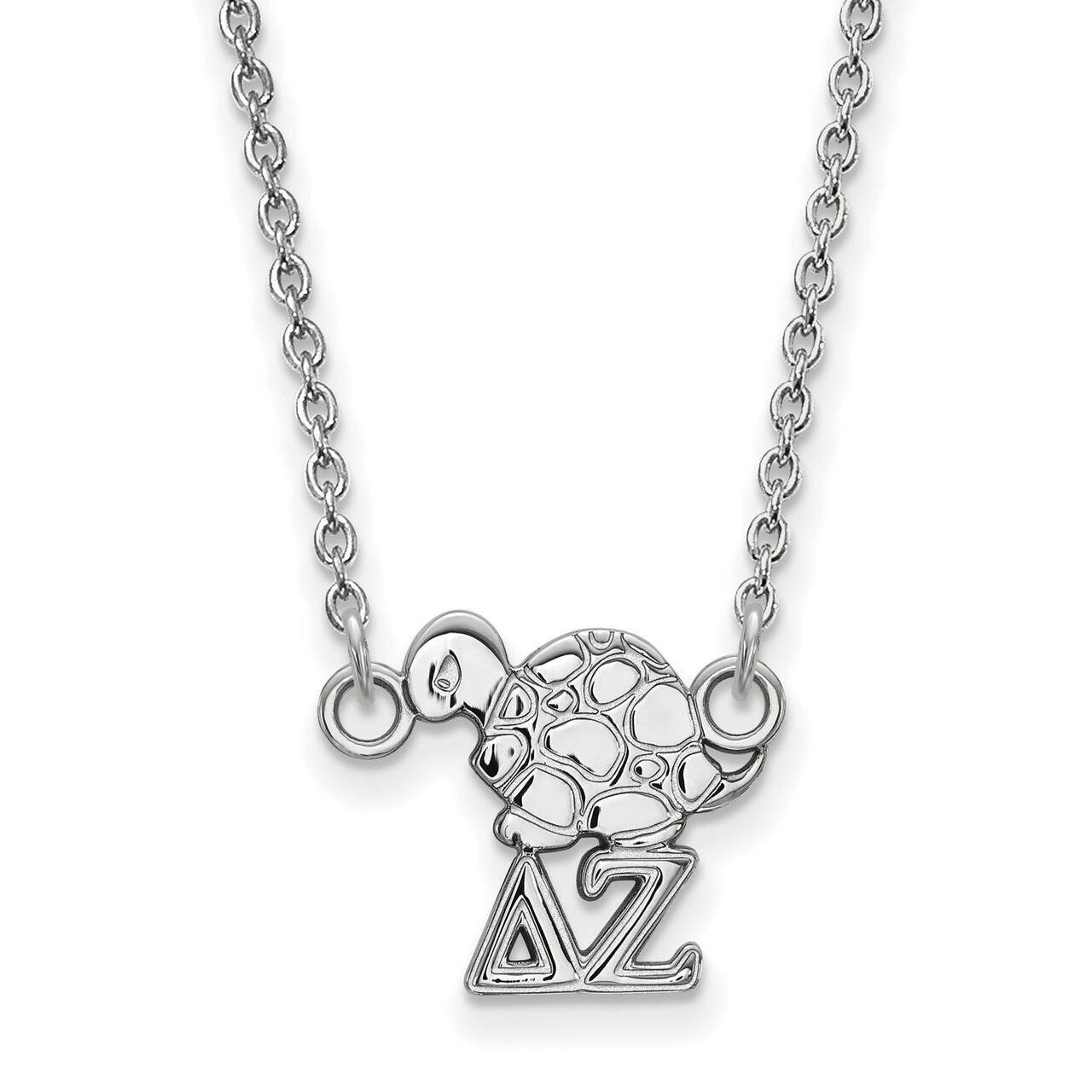 Delta Zeta Extra Small Pendant with 18 Inch Chain Sterling Silver SS039DZ-18