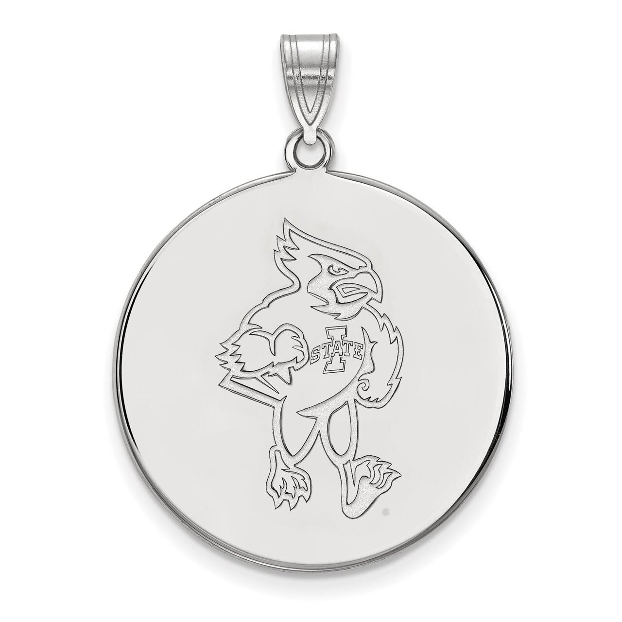 Iowa State University Extra Large Disc Pendant Sterling Silver SS039IAS
