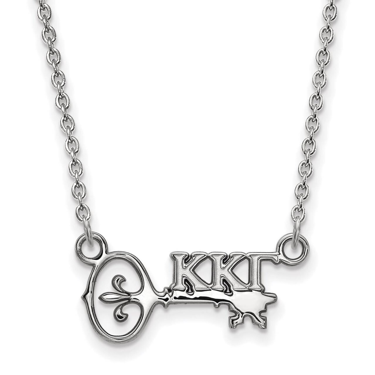 Kappa Kappa Gamma Extra Small Pendant with 18 Inch Chain Sterling Silver SS039KKG-18