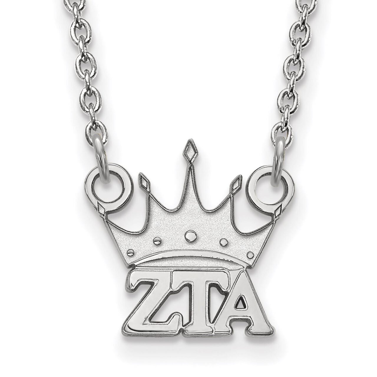 Zeta Tau Alpha Extra Small Pendant with 18 Inch Chain Sterling Silver SS039ZTA-18