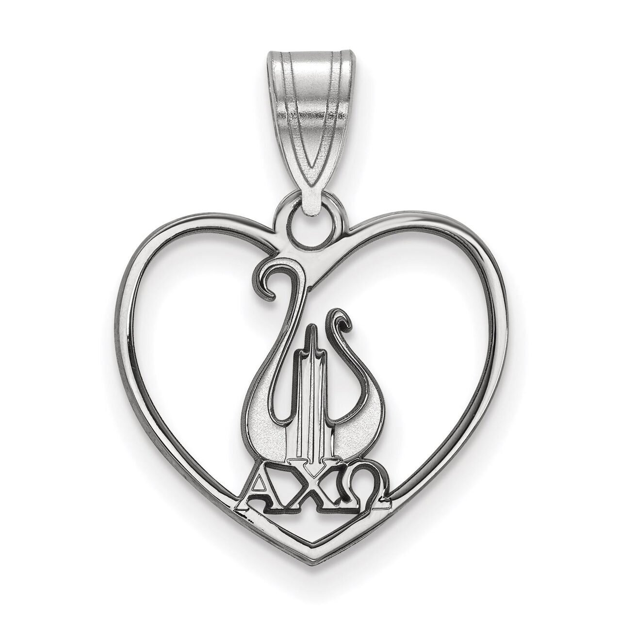 Alpha Chi Omega Heart Pendant Sterling Silver SS040ACO, MPN: SS040ACO, 886774608327