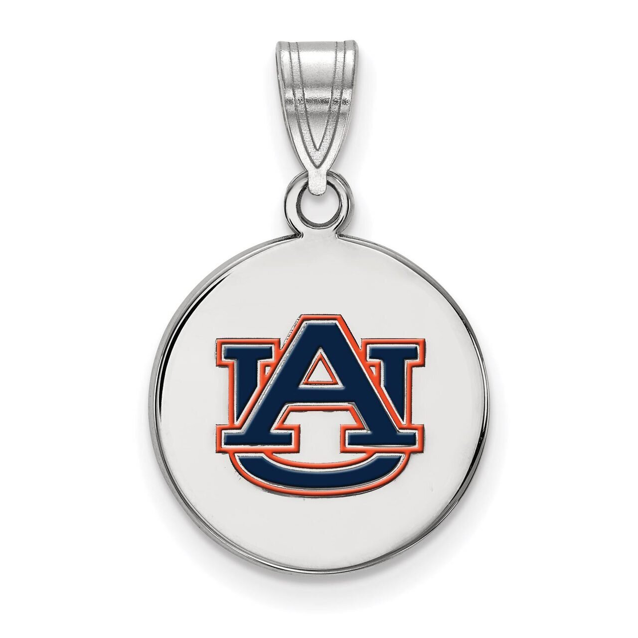 Auburn University Medium Enamel Disc Pendant Sterling Silver SS040AU, MPN: SS040AU, 886774678146