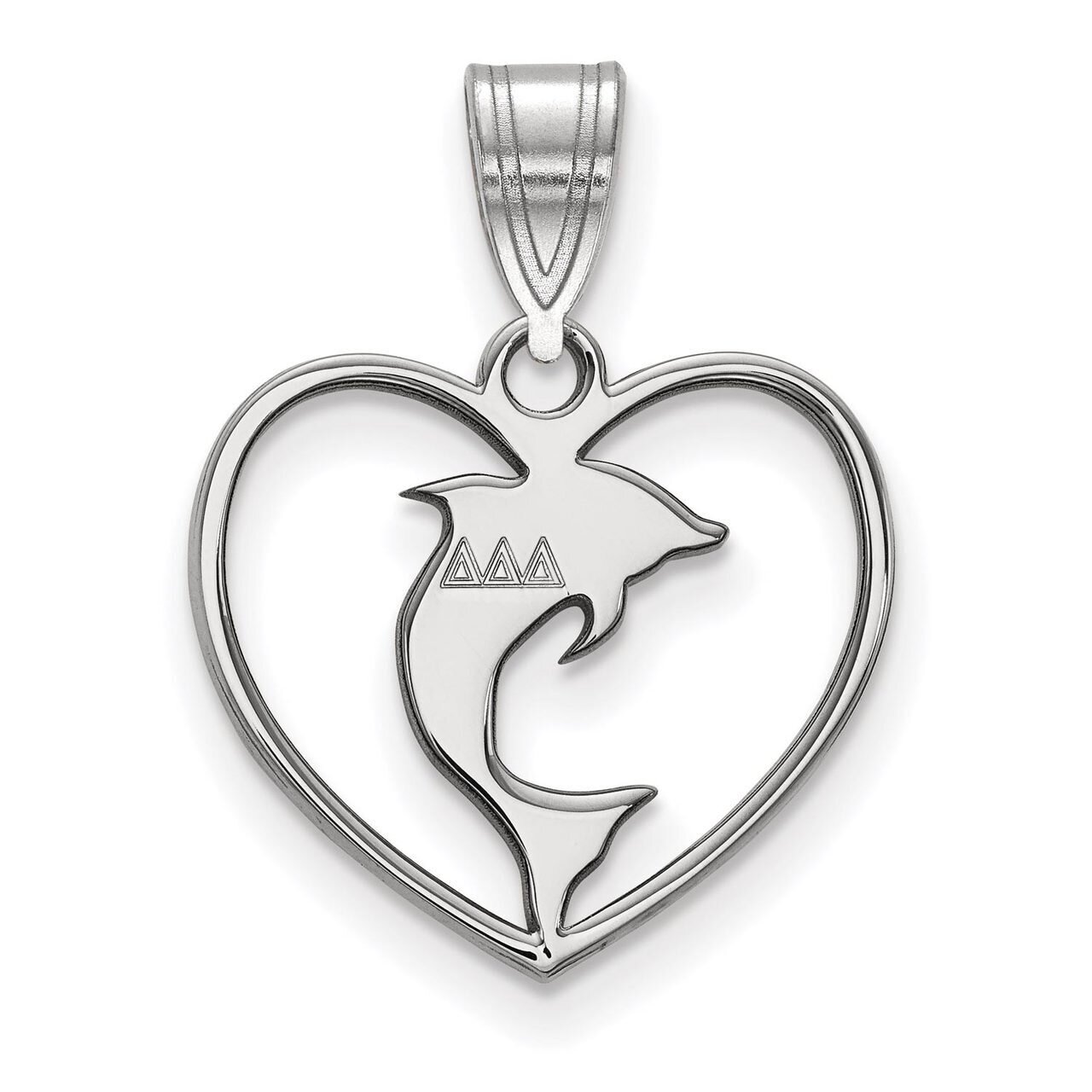 Delta Delta Delta Heart Pendant Sterling Silver SS040DDD, MPN: SS040DDD, 886774608433
