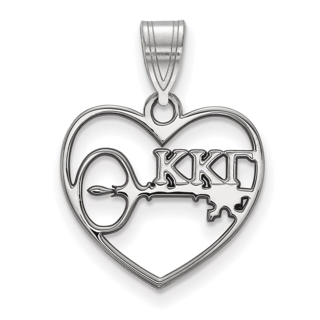 Kappa Kappa Gamma Heart Pendant Sterling Silver SS040KKG, MPN: SS040KKG, 886774608501