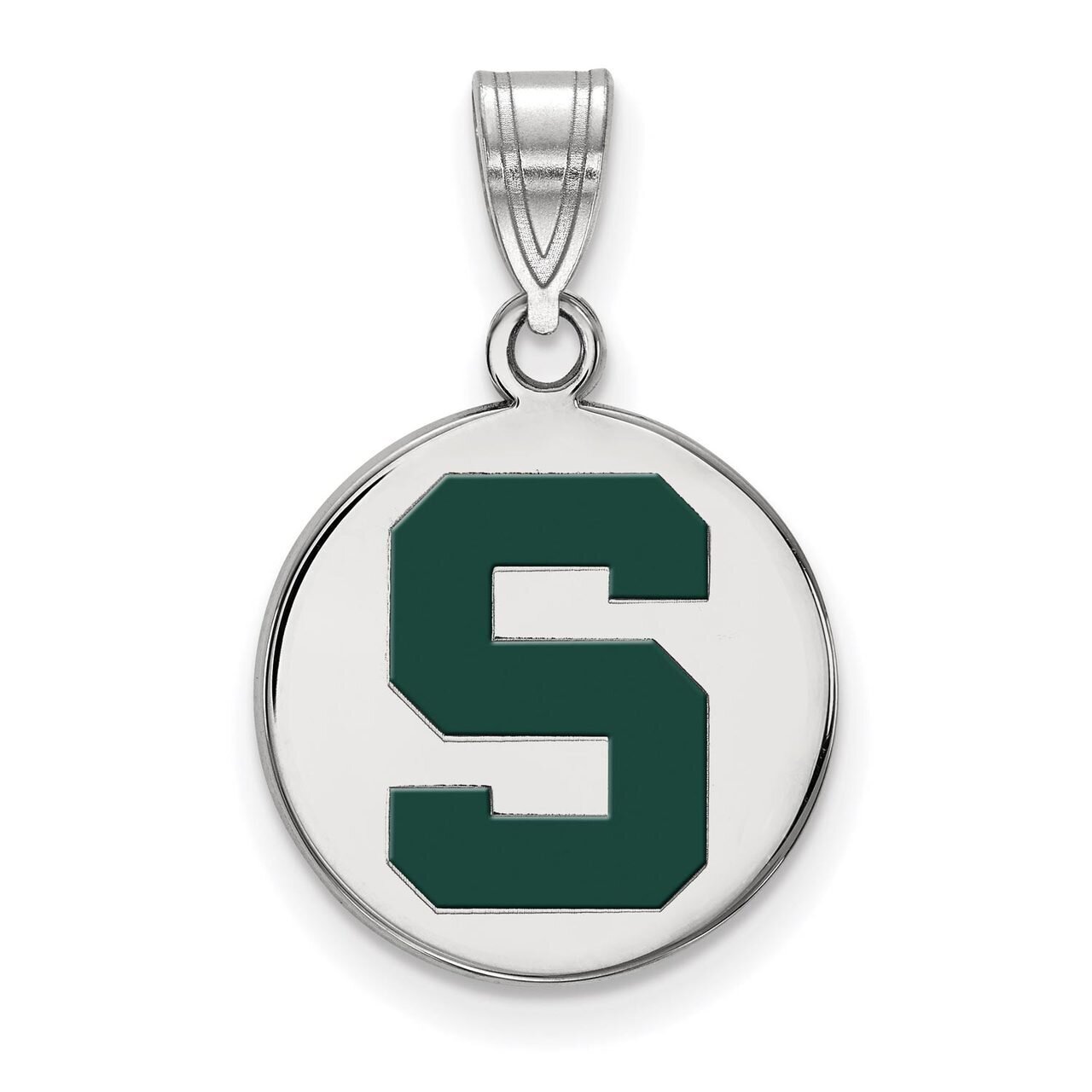 Michigan State University Medium Enamel Disc Pendant Sterling Silver SS040MIS, MPN: SS040MIS, 88677…