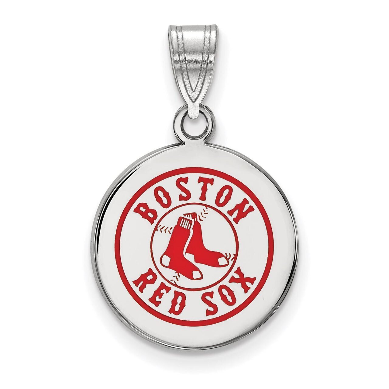 Boston Red Sox Medium Enamel Disc Pendant Sterling Silver SS040RSO, MPN: SS040RSO, 886774630656