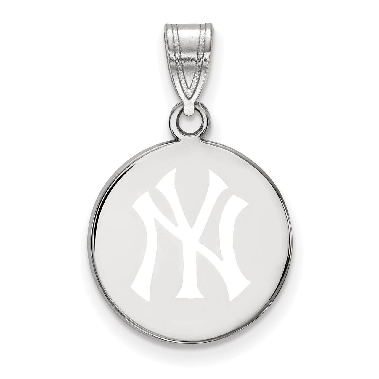 New York Yankees Medium Enamel Disc Pendant Sterling Silver SS040YAN