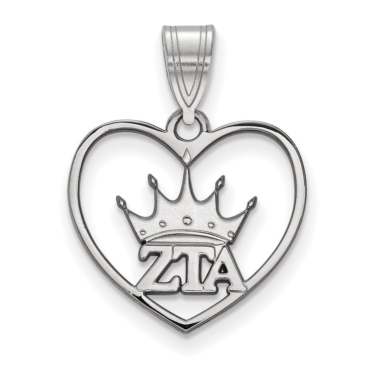 Zeta Tau Alpha Heart Pendant Sterling Silver SS040ZTA