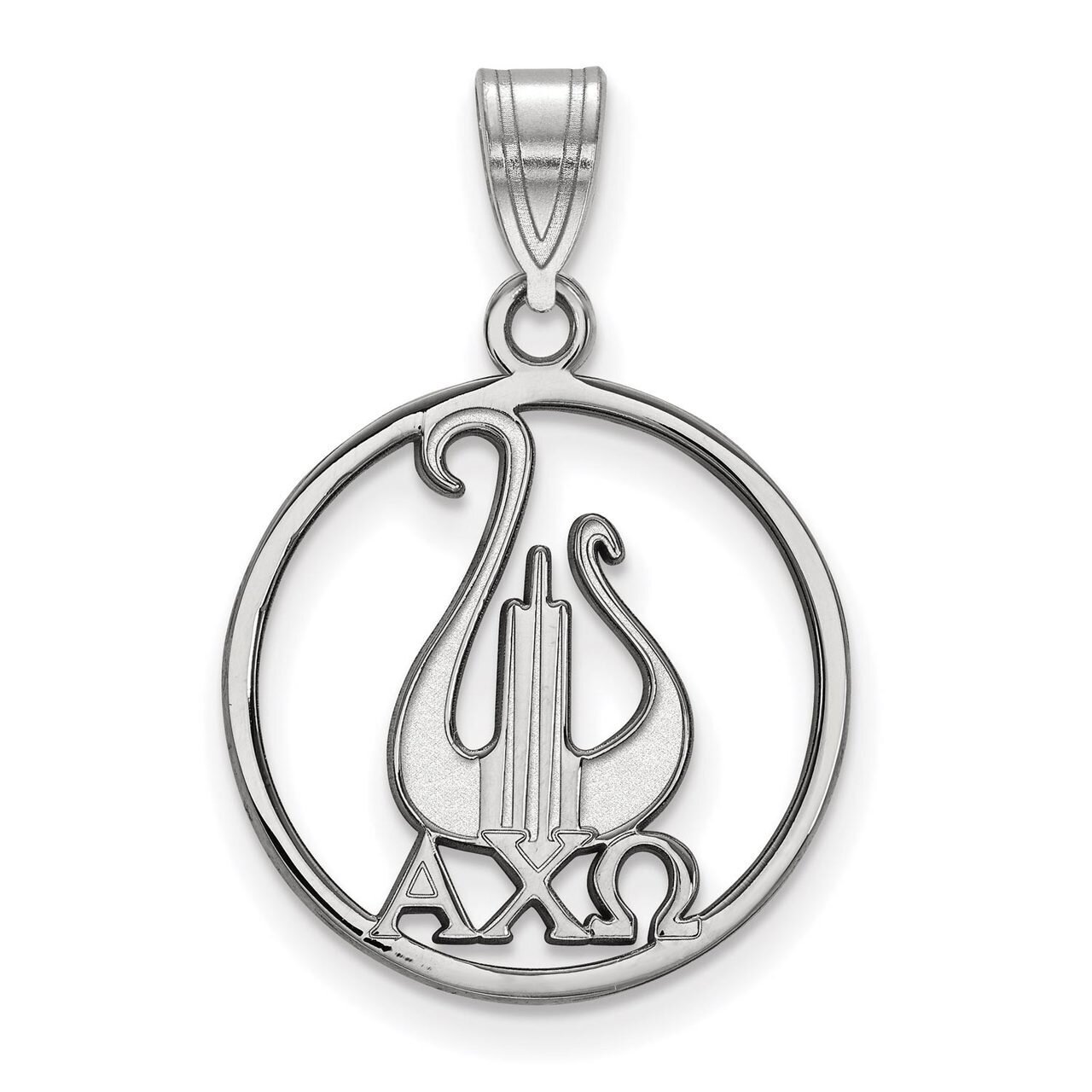 Alpha Chi Omega Small Circle Pendant Sterling Silver SS041ACO, MPN: SS041ACO, 886774608587
