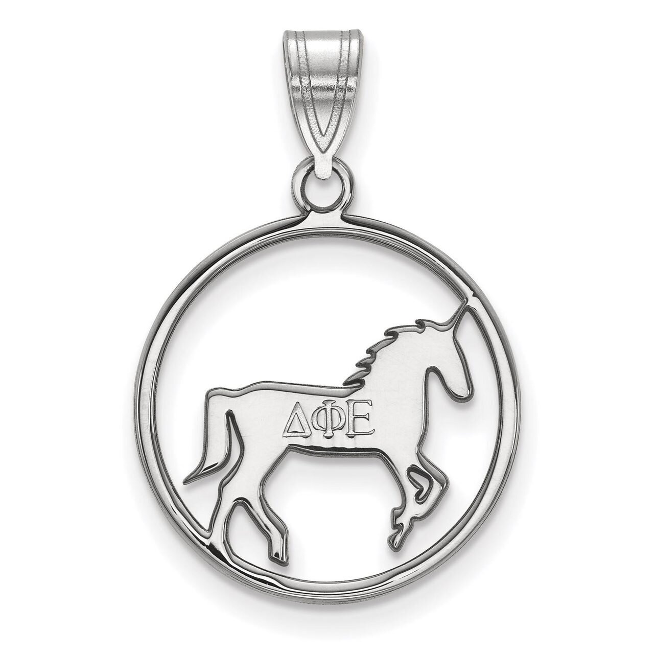 Delta Phi Epsilon Small Circle Pendant Sterling Silver SS041DPH, MPN: SS041DPH, 886774608716